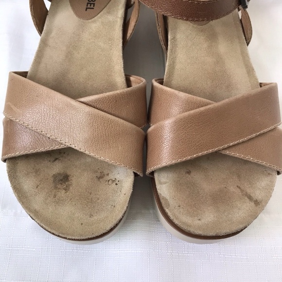 Josef Seibel Womens Size 41 Belluno Leather Sandals Ankle Strap Shoes Tan - Picture 2 of 11